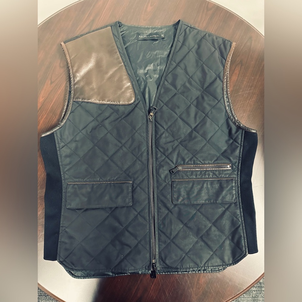 Ralph Lauren Black Label Quilted Zip Vest Slim Fit XL
